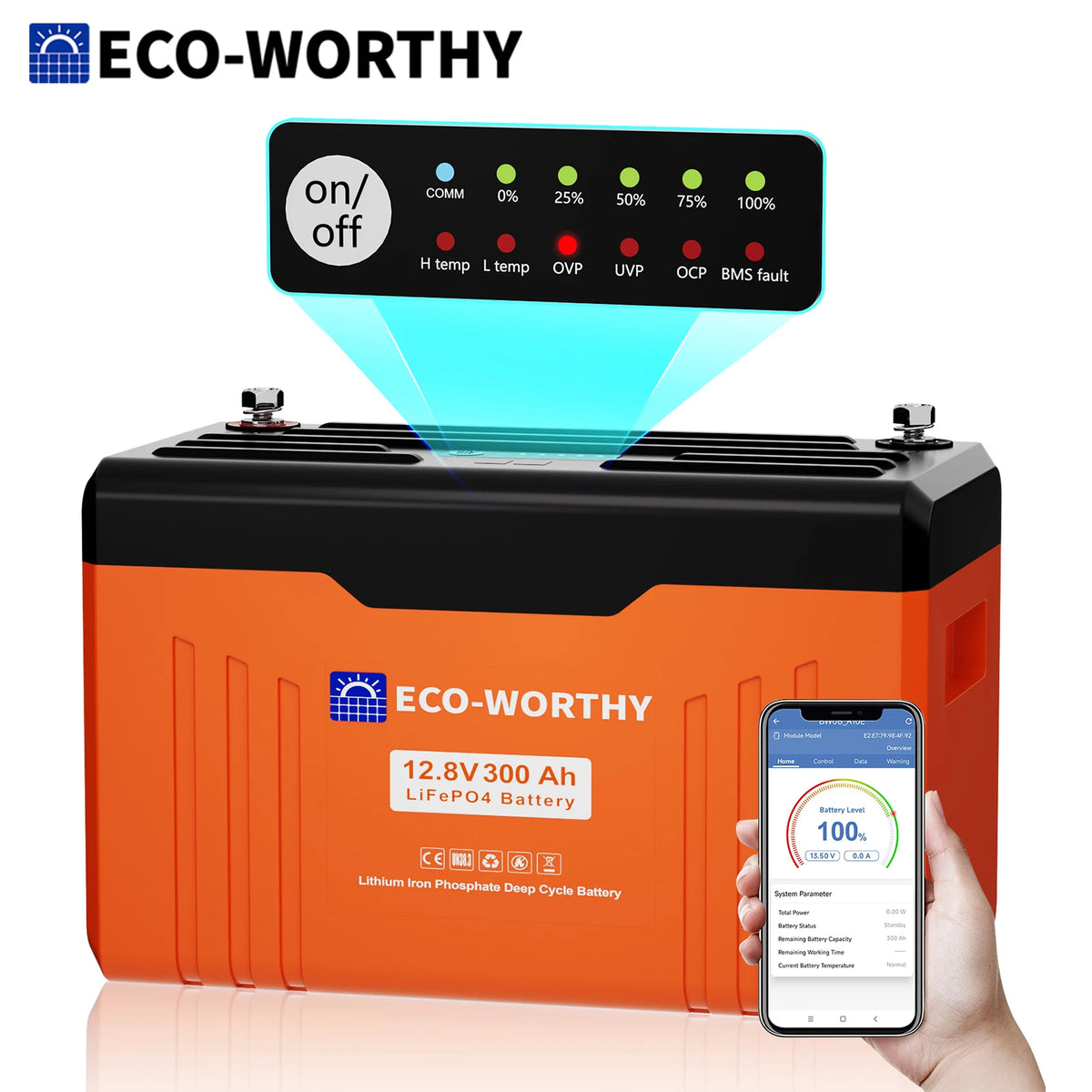 Eco Worthy 12V 314Ah LiFePO4 Lithium Battery With Bluetooth