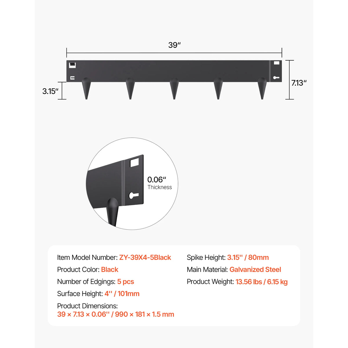 VEVOR Steel Landscape Edging Rust-Resistant Metal Landscape Edging Bendable Garden Edging Border Flower Bed Yard Pathway Divider