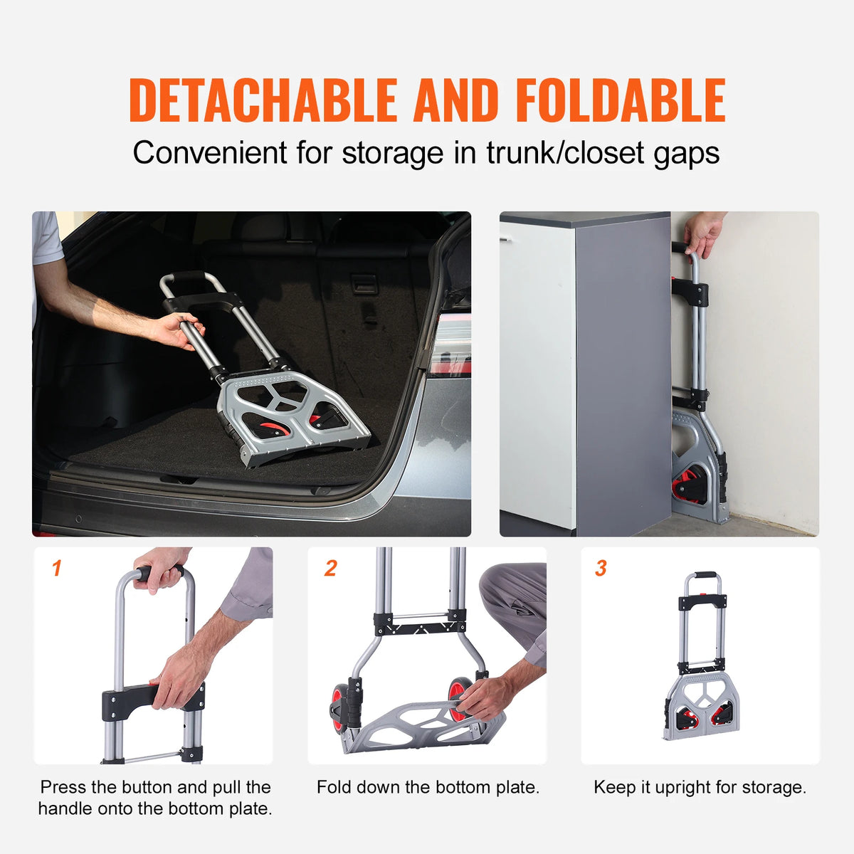 SucceBuy Foldable Aluminum Stair Climbing Hand Truck Cart