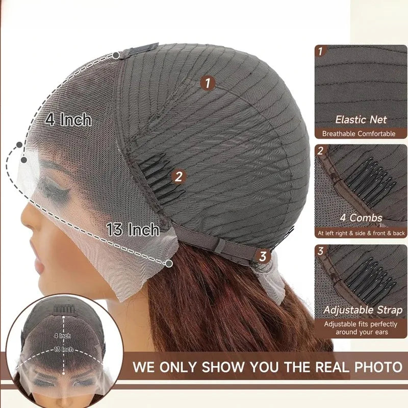 FIUMER Body Wave Brazilian Human Hair Lace Front Wig