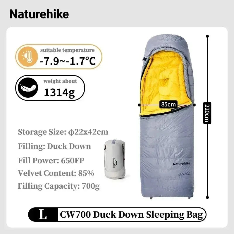 Naturehike Ultralight Duck Down Sleeping Bag For Winter Camping