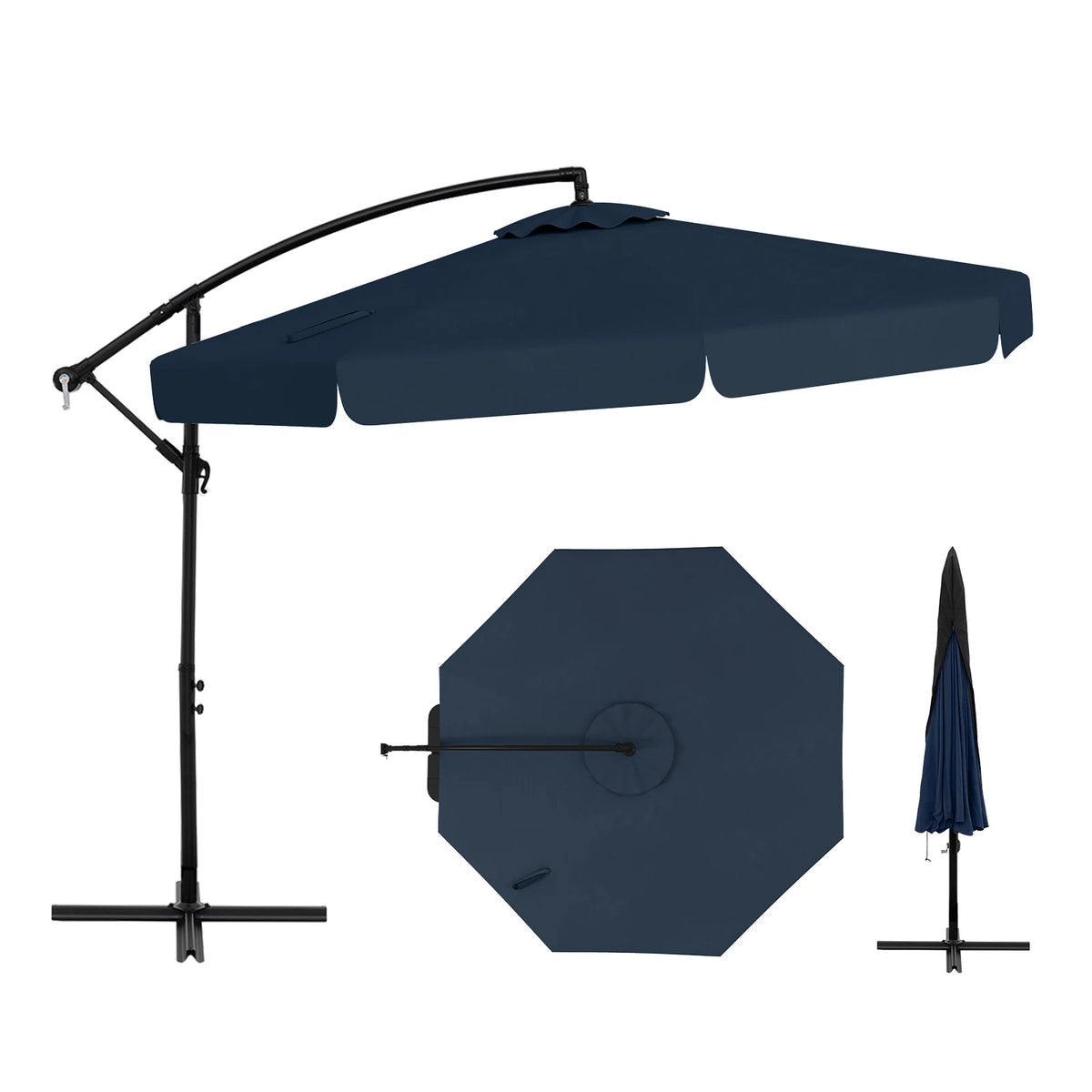 LIFEZEAL Premium Outdoor Offset Hanging Patio Umbrella With Cover
