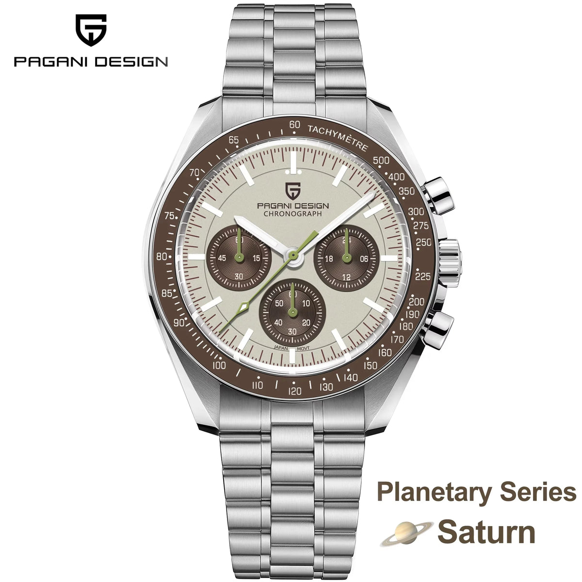 PAGANI DESIGN New Retro Red Watch Luxury Quartz Watches For Men Stainless Steel Luminous AR Sapphire Crystal Chronograph Man