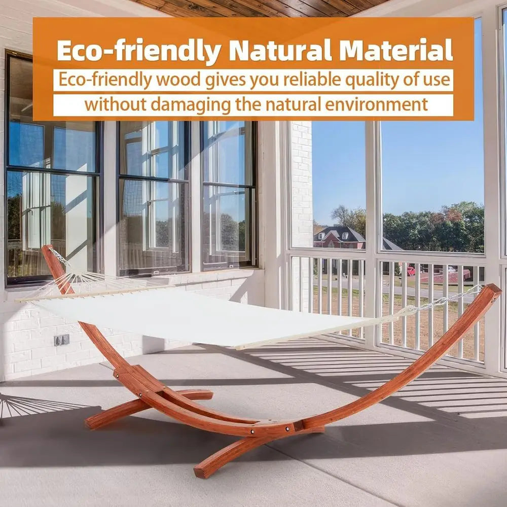 Heavy Duty Double Hammock With Stand For Backyard Porch Patio