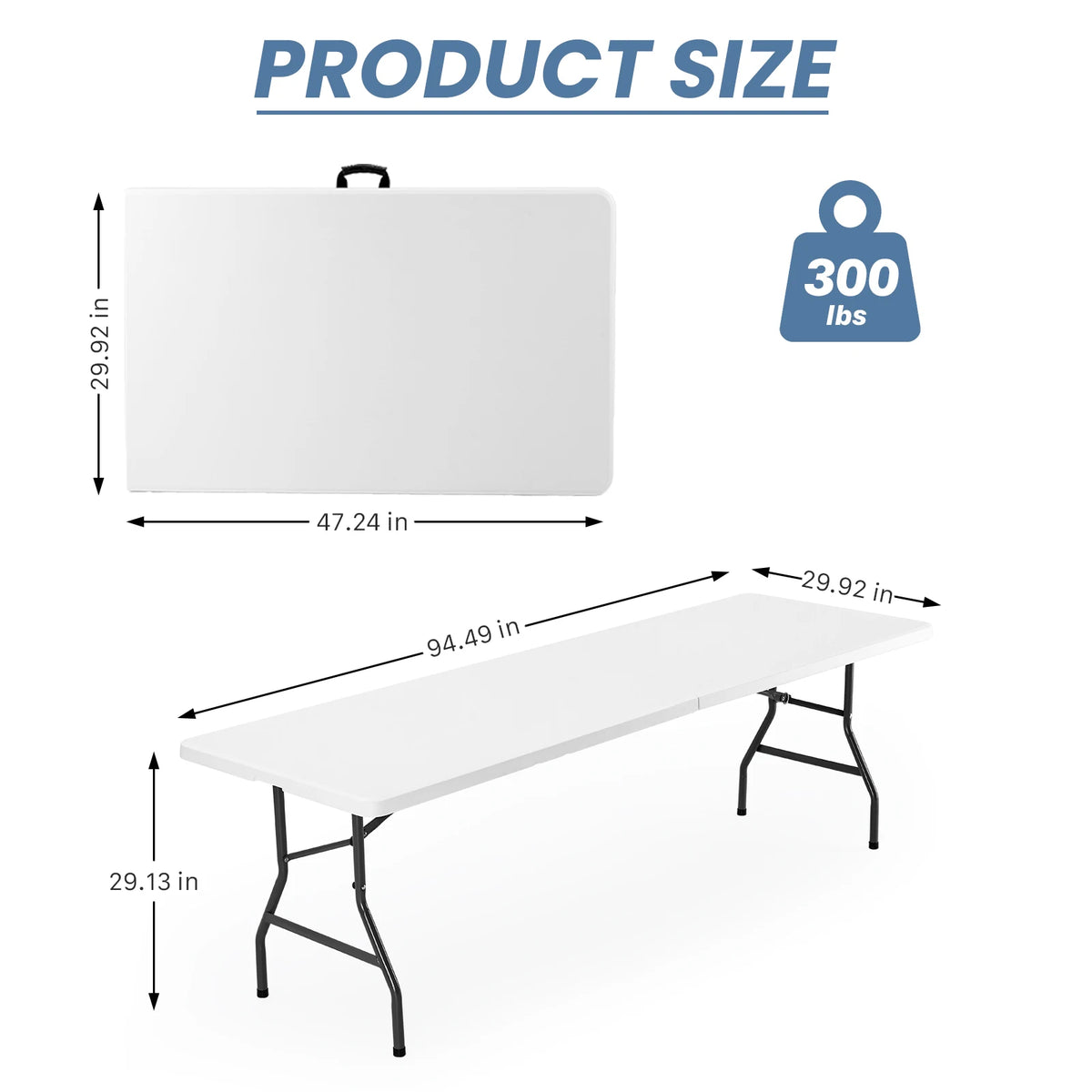 MCQ Folding Picnic Table Portable Metal Camp Table With Handle