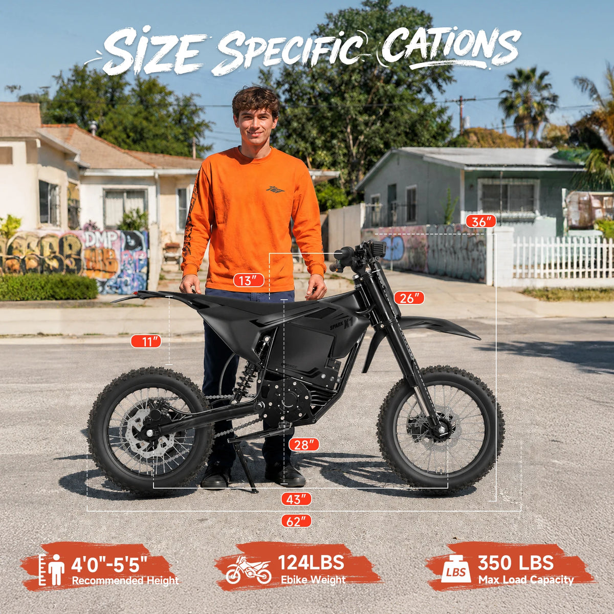 X1 Spark (L/M) Electric Dirt Bike 'A Two-Bike Bundle with the Compact X1 Spark M and Larger X1 Spark L, Giving Two Riders 4500W Mid-Drive Performance with Different Wheel Sizes.