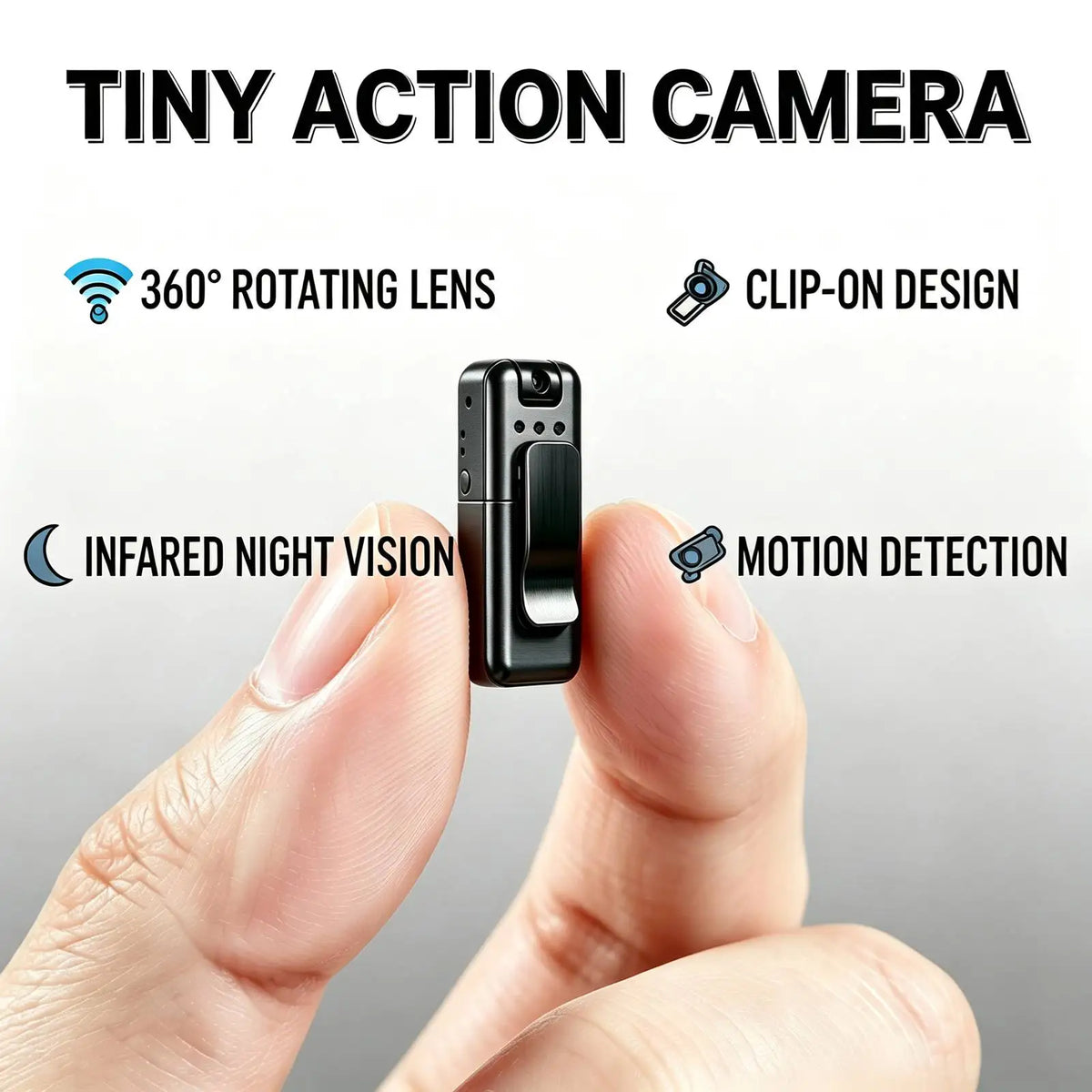 Z13 Portable Mini Body Camera Recorder, 1080P HD Wearable Video Cam With Night Vision, 360° Adjustable Rotating Lens, Clipon Design, Loop Record, Large Battery, Tiny Pocket Cam For Meetings, Outdoor Commuting & Daily Use