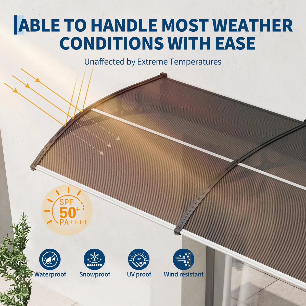 Weather Resistant Polycarbonate Outdoor Window And Door Awning