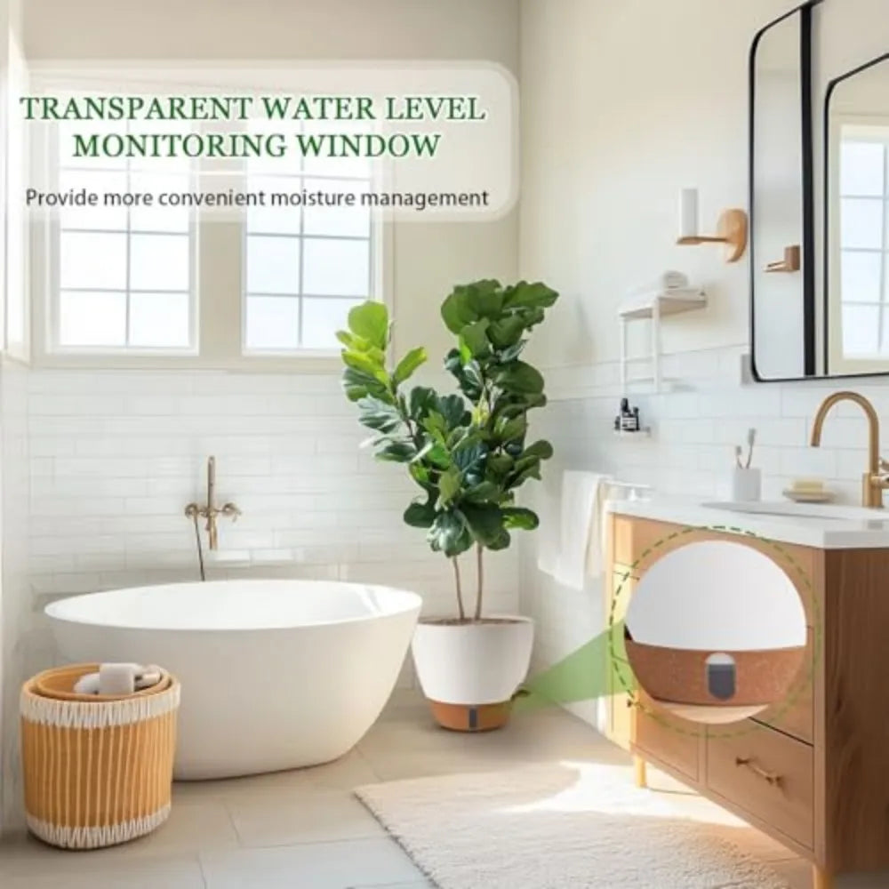 Porcelain Self Watering Plant Pots With Water Level Indicator