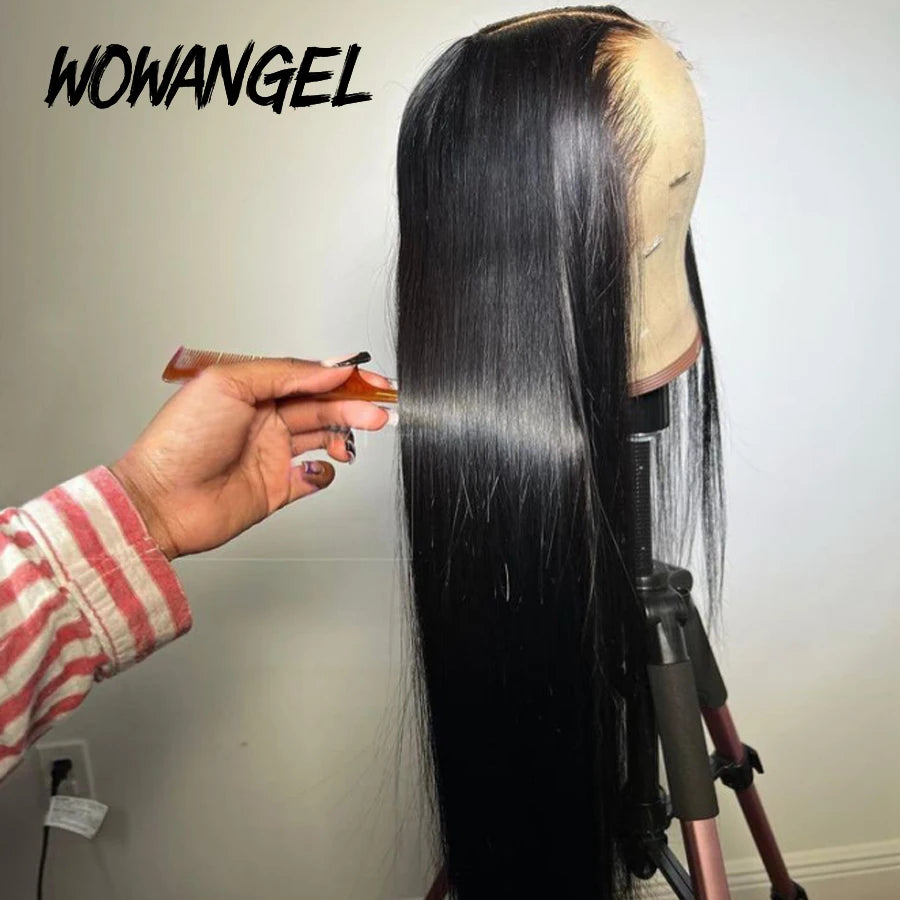 WOW ANGEL Brazilian Human Hair Straight HD Lace Front Wig