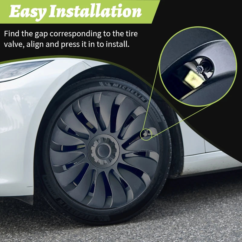 Motenio Blade Style Wheel Cover Caps For Tesla Model Y
