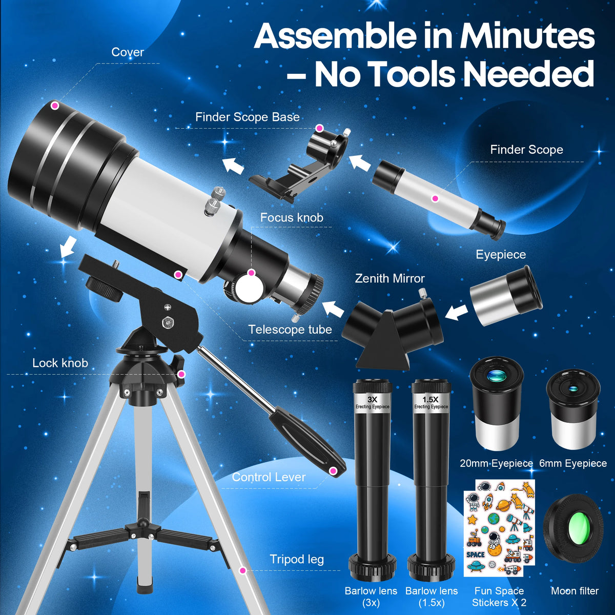 Compact Astronomical Telescope For Outdoor Nature Observation