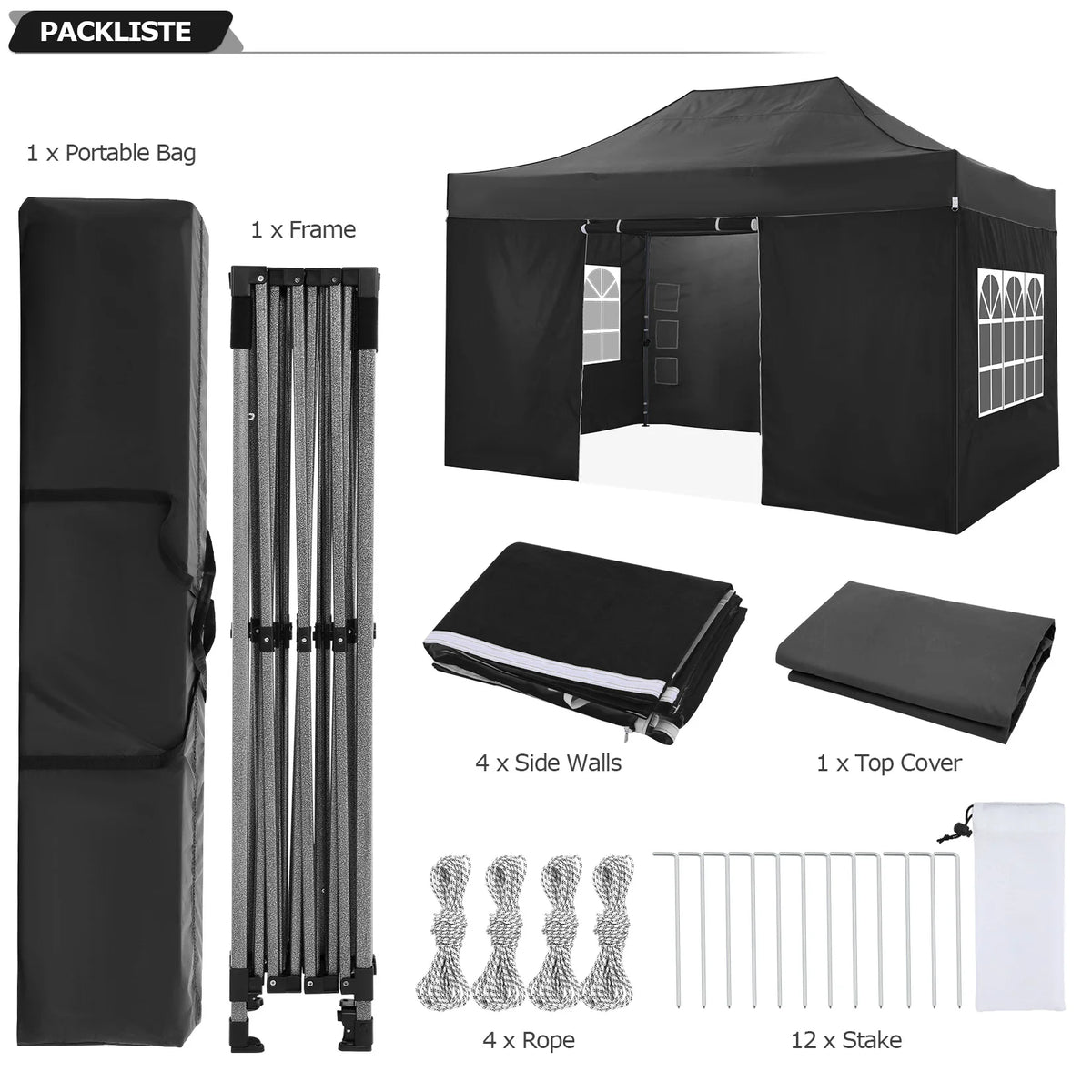 Cobizi Heavy Duty Pop Up Canopy Gazebo With Waterproof Sidewalls