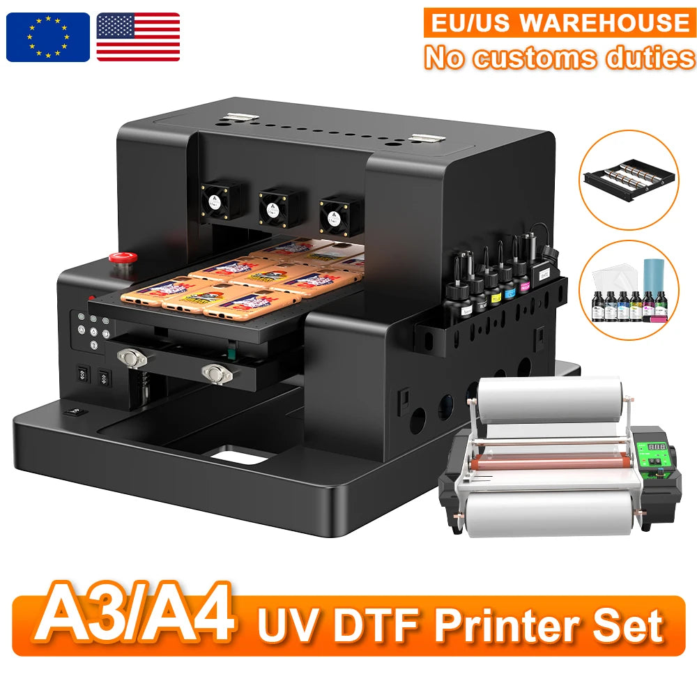 A3 UV Printer XP600 UV DTF Printer Impresora L805 UV Flatbed Printer For Acrylic Metal Sticker Printer Machine UV Printer