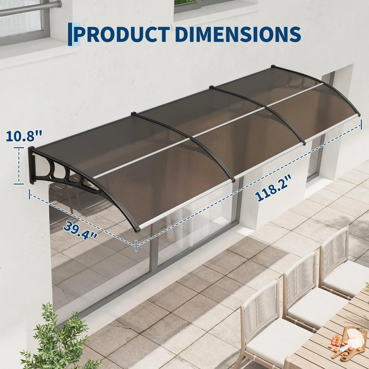 Weather Resistant Polycarbonate Outdoor Window And Door Awning