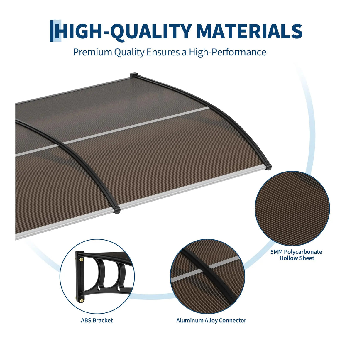 Weather Resistant Polycarbonate Outdoor Window And Door Awning