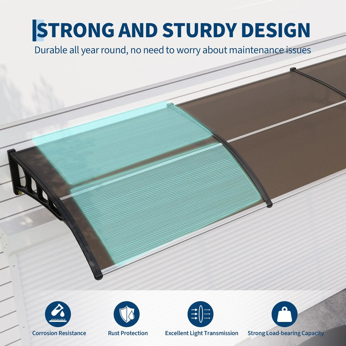 Weather Resistant Polycarbonate Outdoor Window And Door Awning