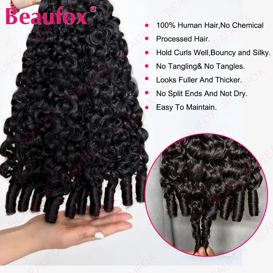 Beaufox Burmese Curly Remy Human Hair Bundles for Natural Styling
