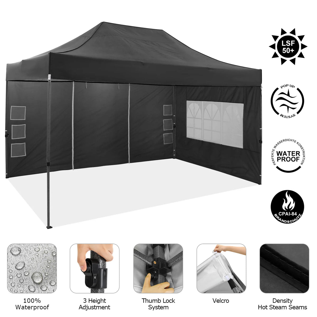 Cobizi Heavy Duty Pop Up Canopy Gazebo With Waterproof Sidewalls