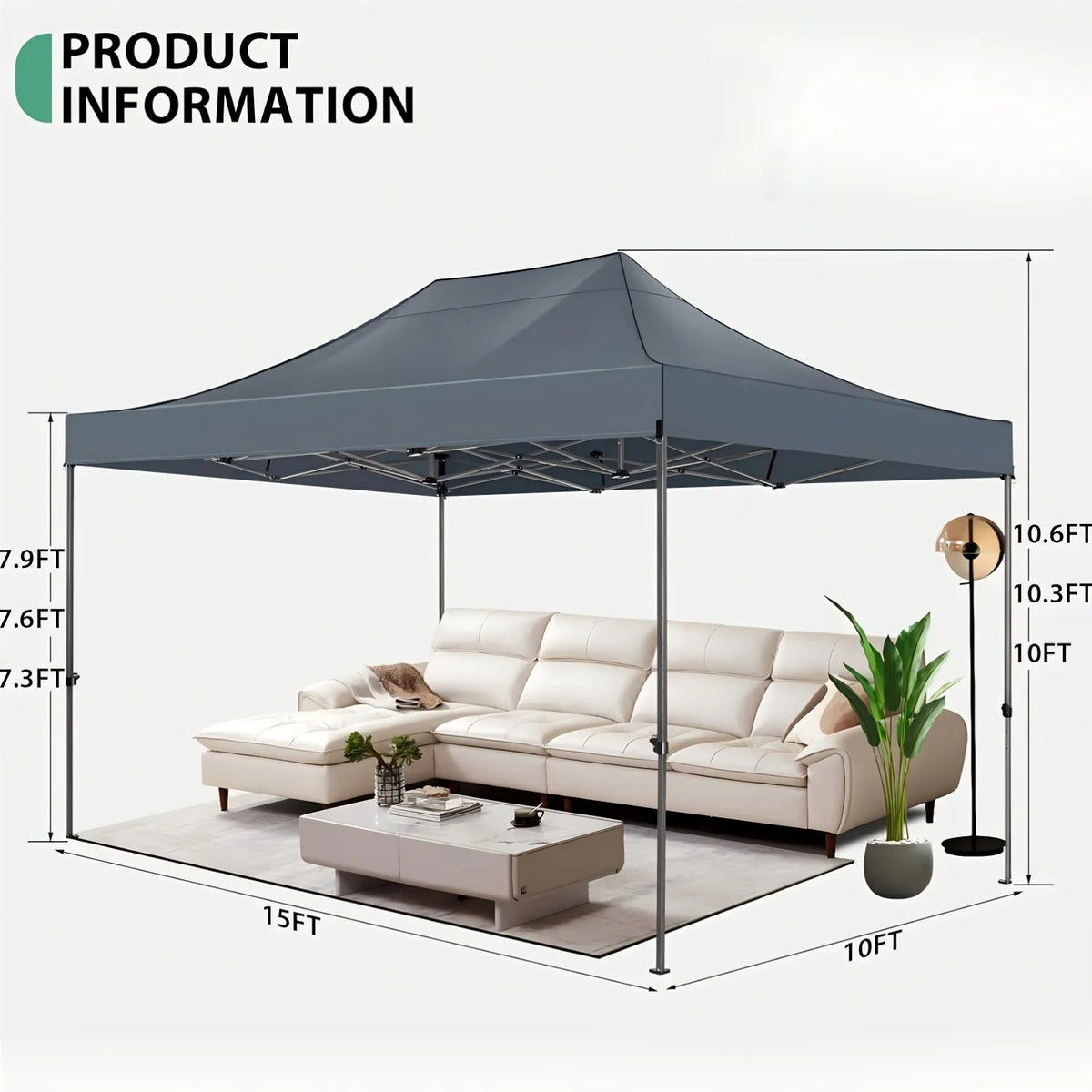 Cobizi Heavy Duty Pop Up Canopy Gazebo With Waterproof Sidewalls