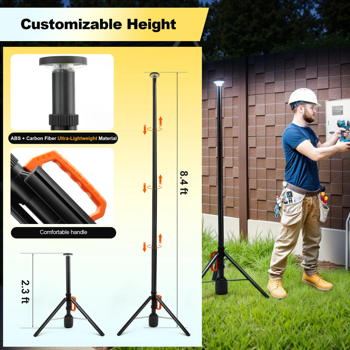 Remote Control Rechargeable LED Adjustable Work Light