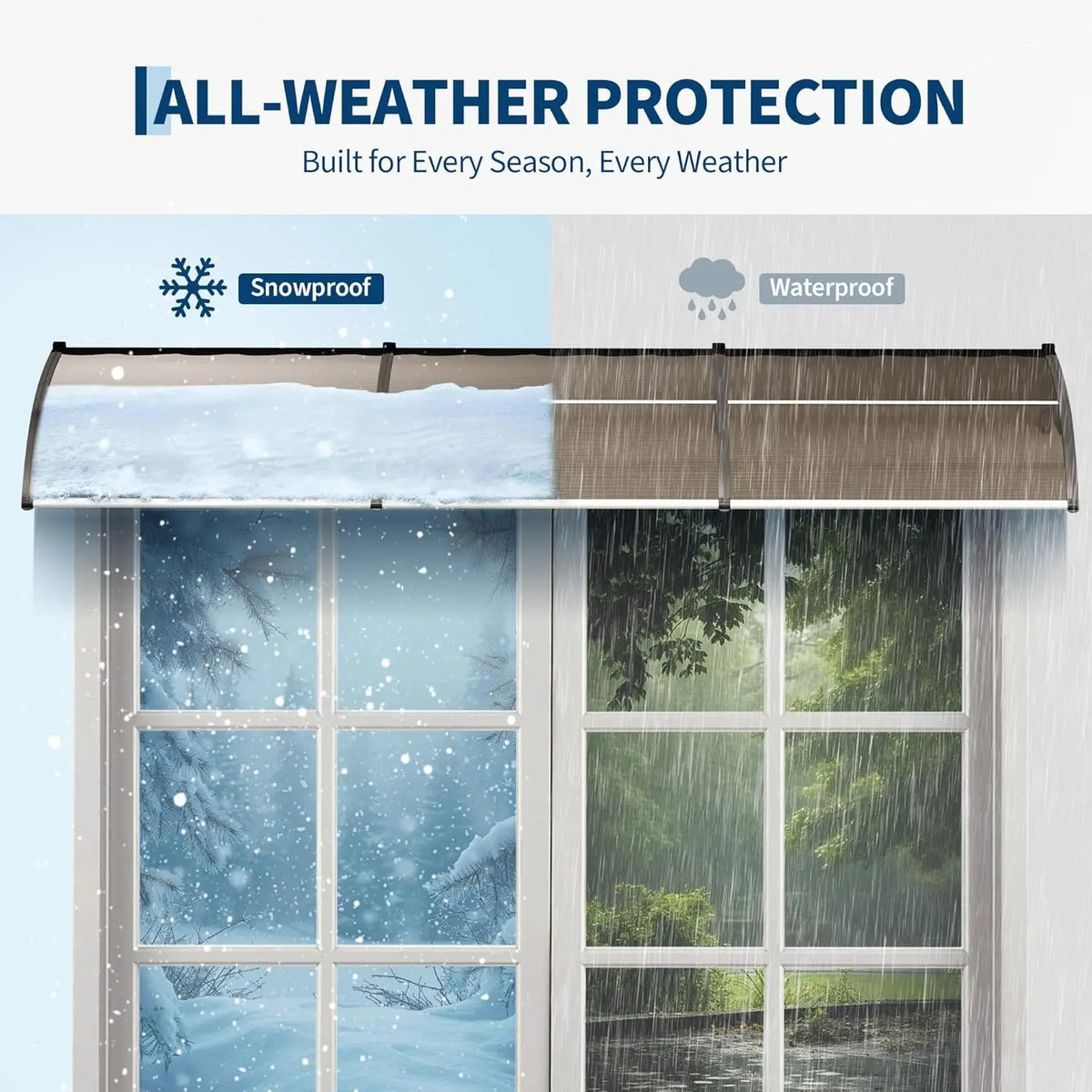 Weather Resistant Polycarbonate Outdoor Window And Door Awning