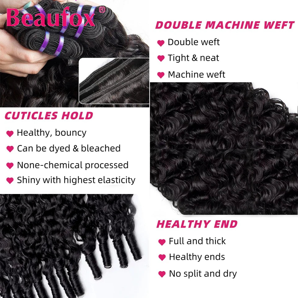 Beaufox Burmese Curly Remy Human Hair Bundles for Natural Styling