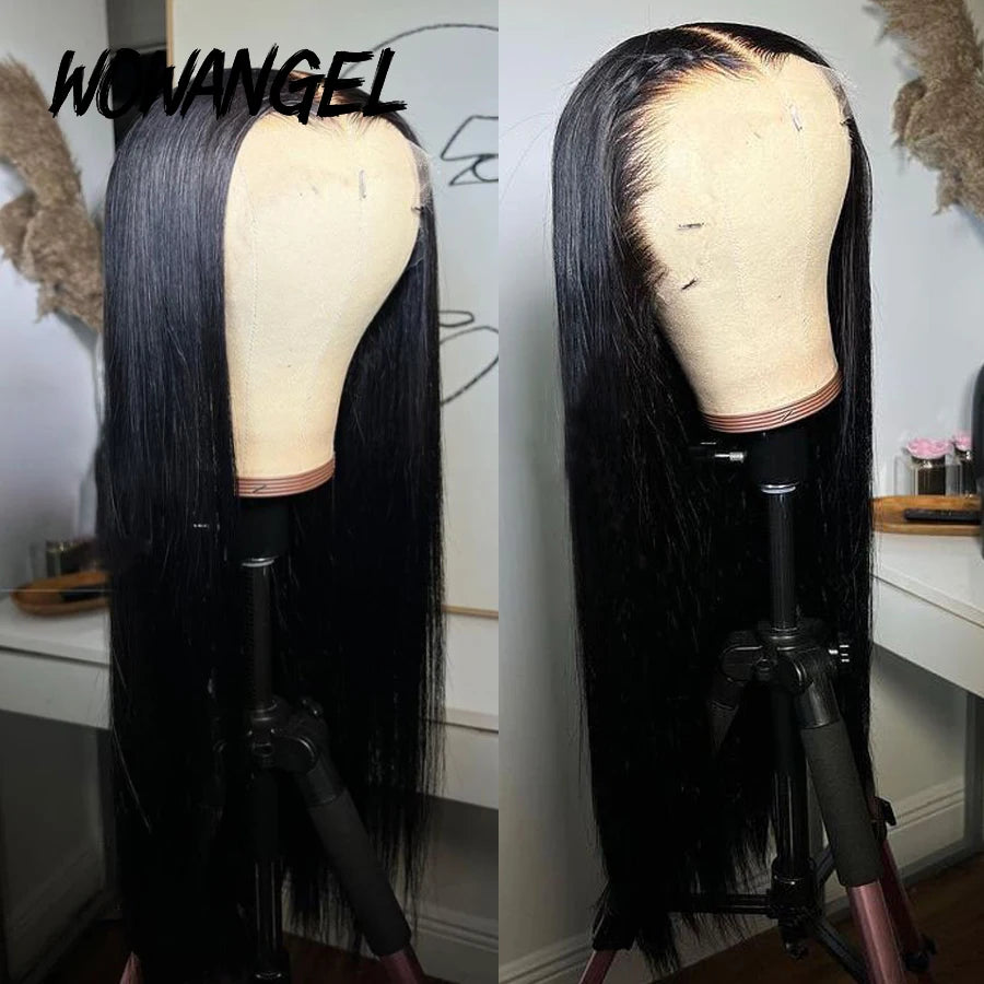 WOW ANGEL Brazilian Human Hair Straight HD Lace Front Wig