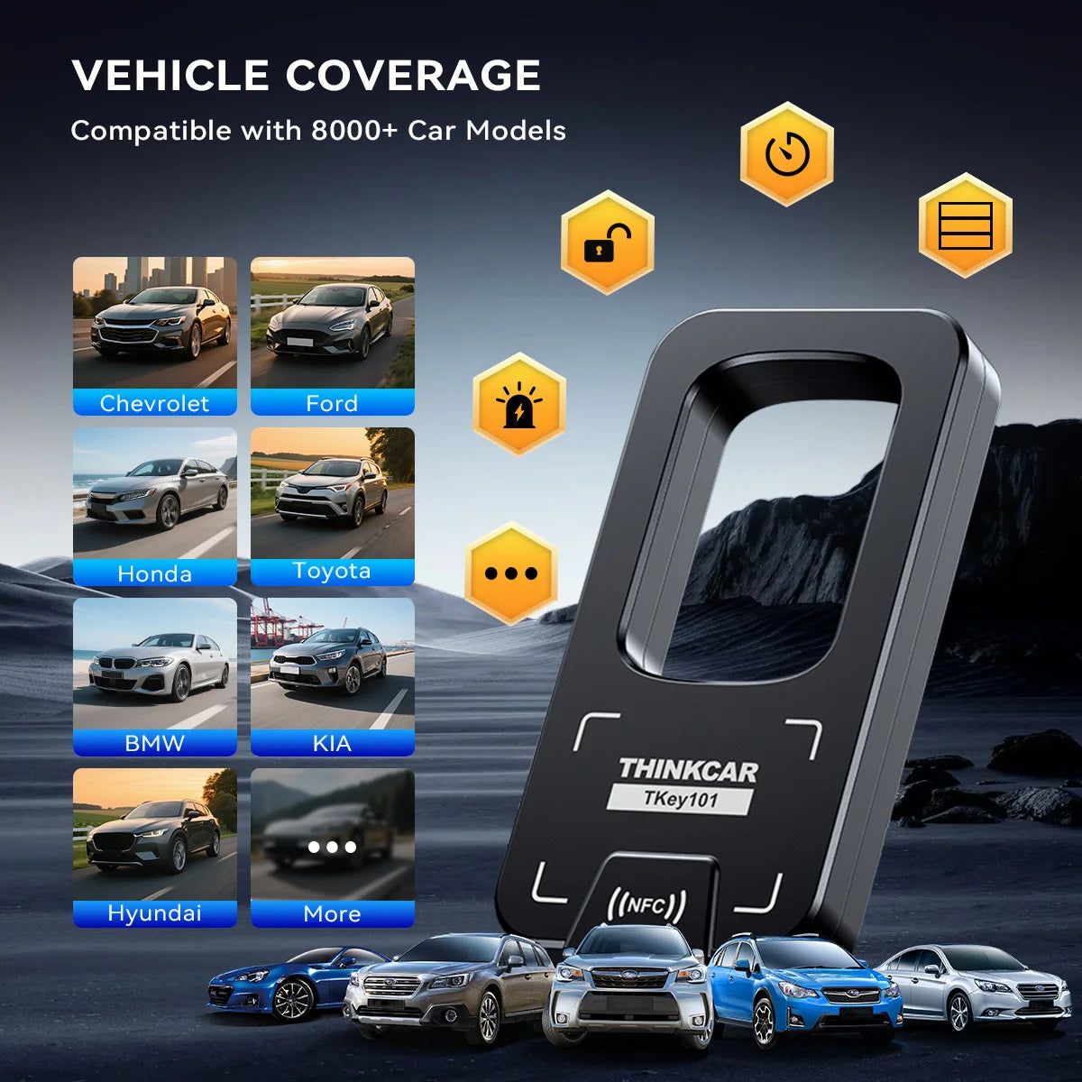THINKCAR TKey101 Car Key Programmer for IMMO Remote Key Matching
