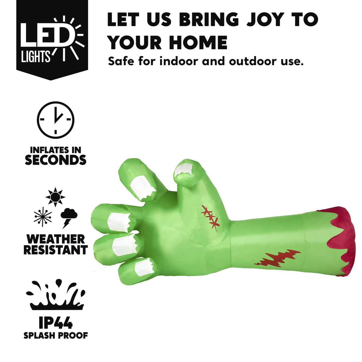 Joyfy Zombie Arm Halloween Outdoor Inflatable Decoration With Led
