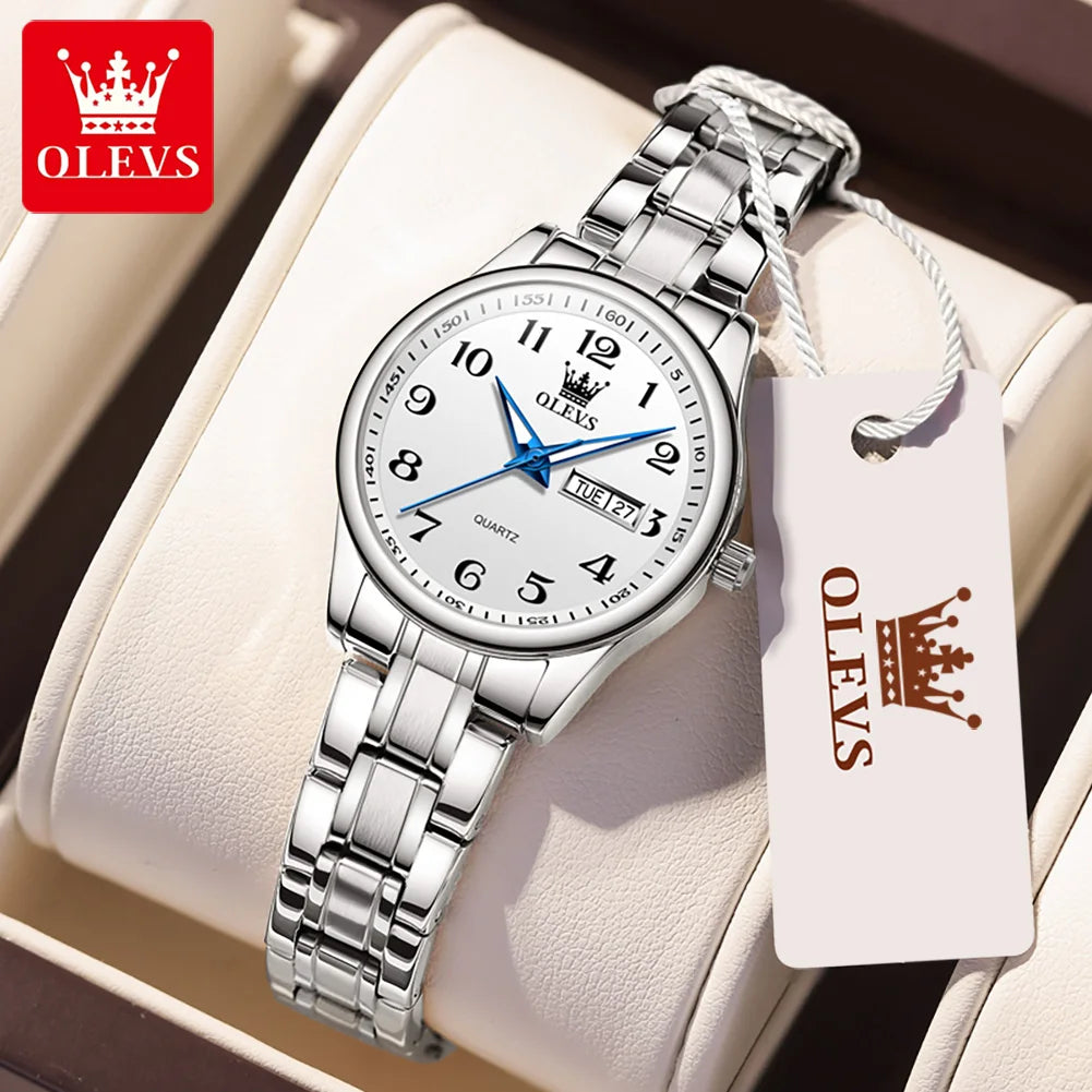 OLEVS Women's Quartz Watch With Week Date And Luminous Dial