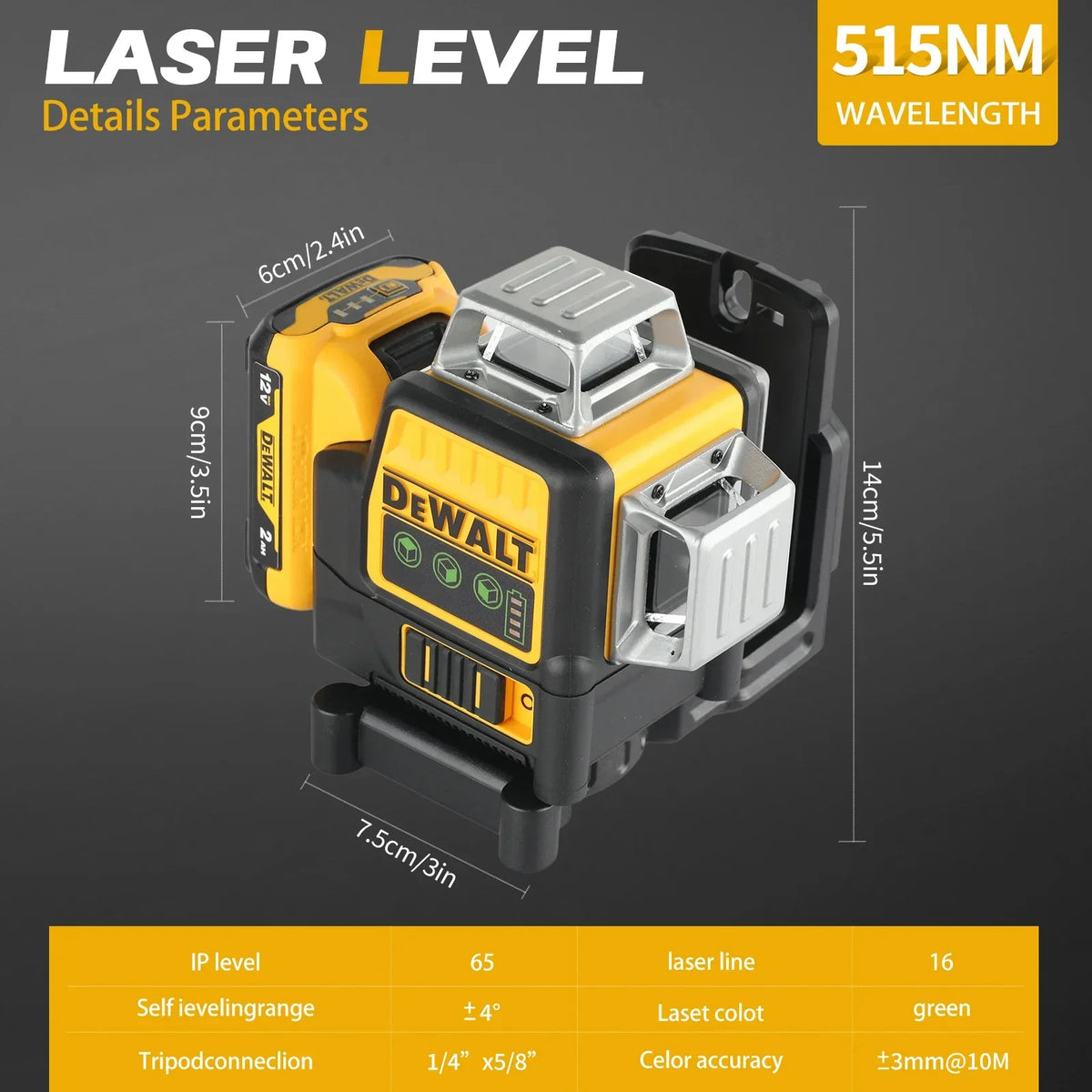 DeWalt 360 Degree Rechargeable Laser Level For Construction Projects
