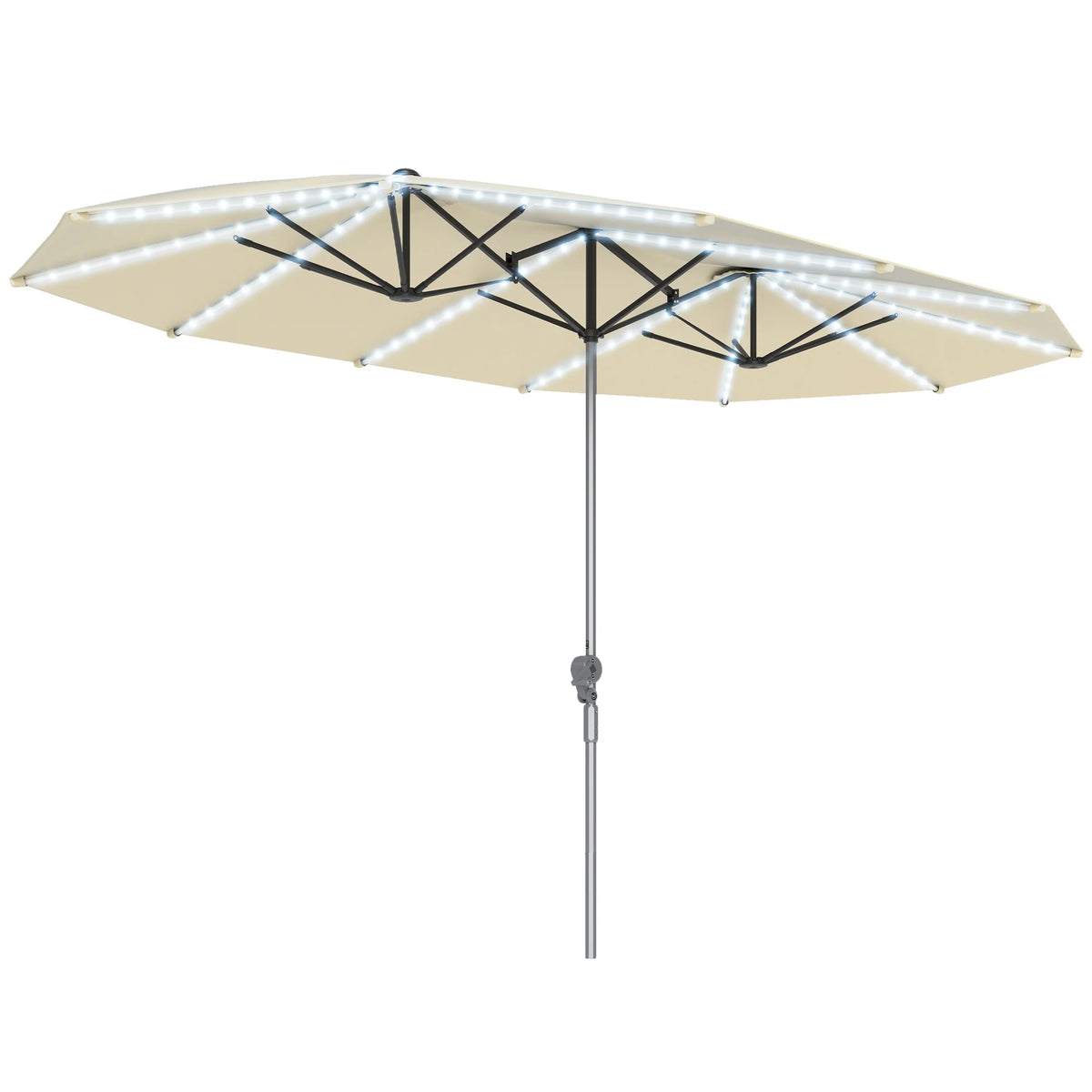Outsunny Outdoor Patio Umbrella With Integrated Solar Lighting