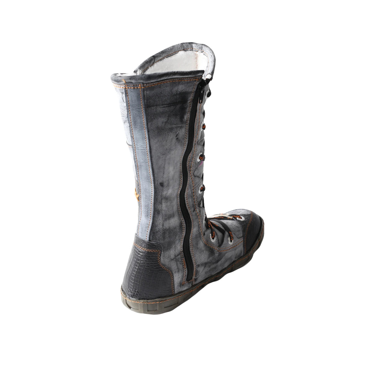 TMA EYES Women's Mid Calf Snow Boots Warm Fuzzy Lined Side Zipper Vintage Casual Winter Boots for Cold Weather Outdoor
