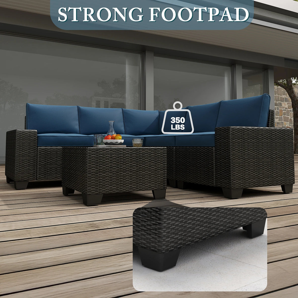 Outdoor Wicker Sectional Sofa Set With Waterproof Design For Patio