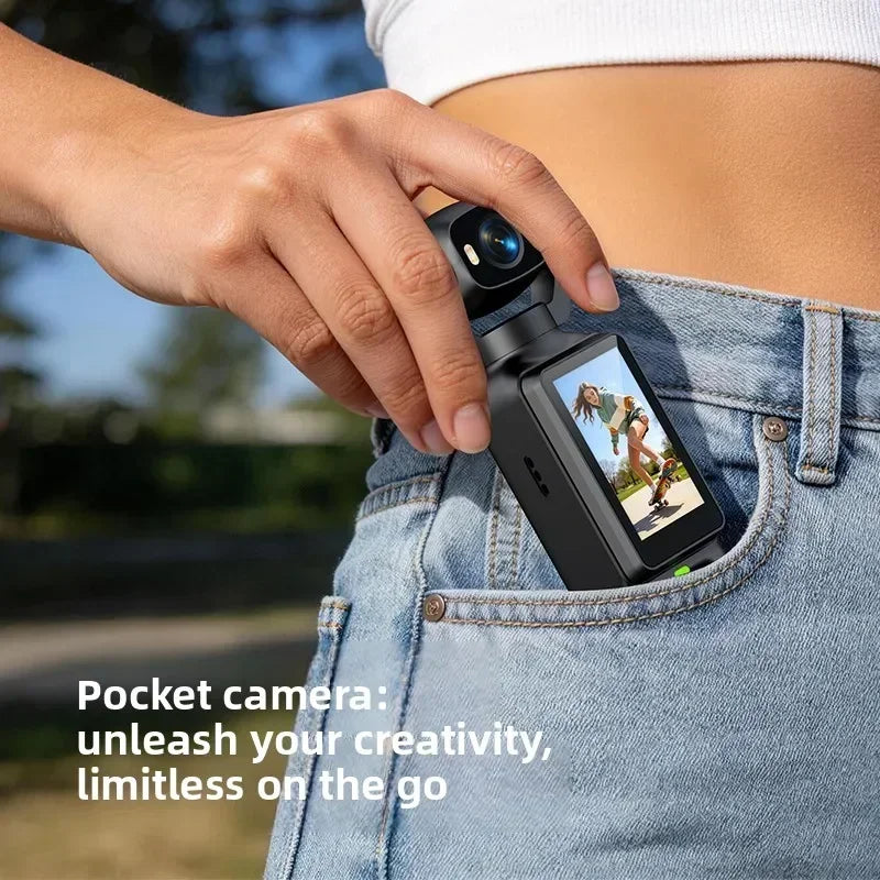 4K Handheld Action Camera Rotatable Lens Anti Shake Fill Light