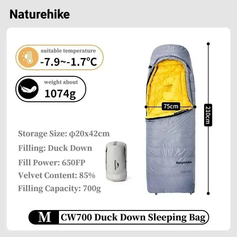 Naturehike Ultralight Duck Down Sleeping Bag For Winter Camping