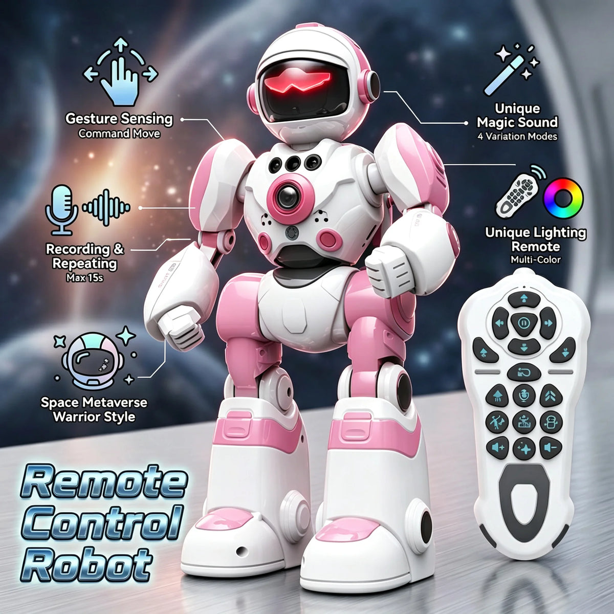 CONUSEA Voice Control Gesture Remote Programmable Dancing Robot Toy