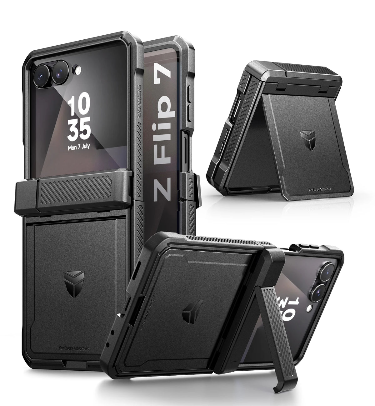 Dexnor Galaxy Z Flip 7 Case Dual Kickstands Hinge Rugged