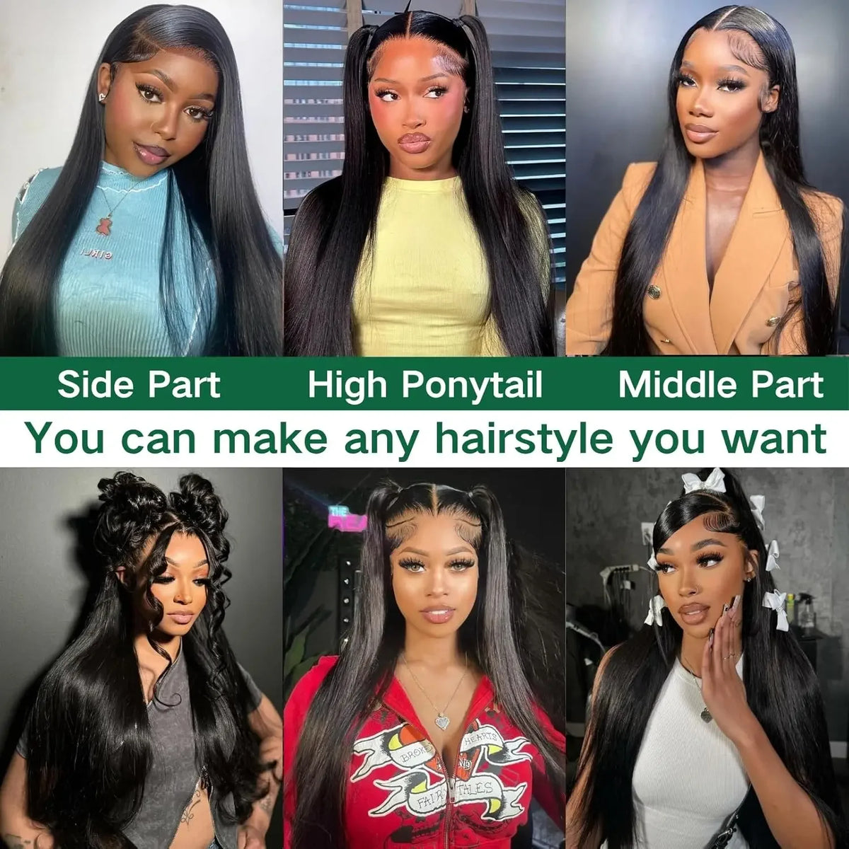 CYPHA Brazilian Remy Human Hair Straight Lace Front Wig