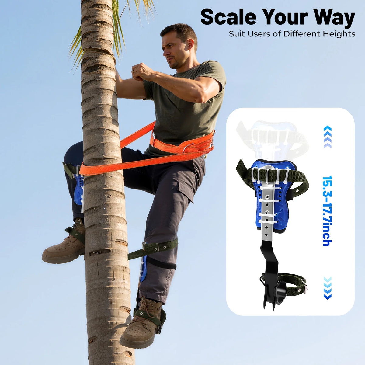 Adjustable Steel Tree Climbing Spikes Set Professional Grade
