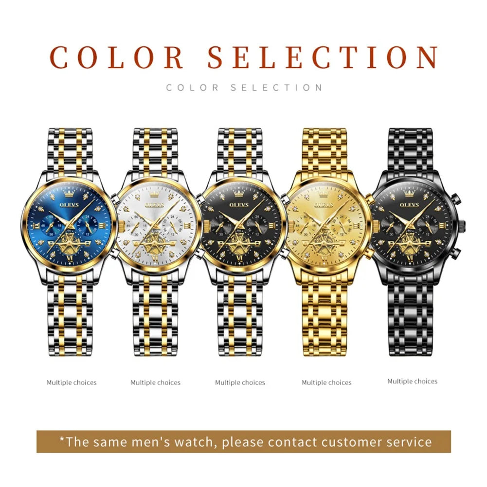 OLEVS Elegant Quartz Watch for Women With Diamond Luminous Dial