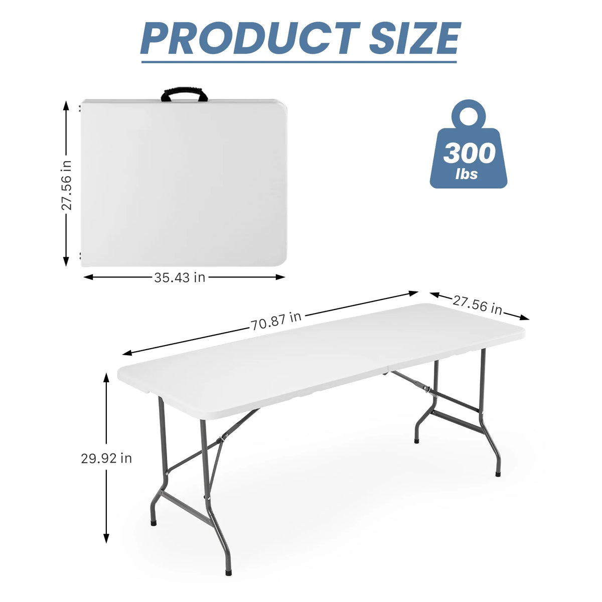 MCQ Folding Picnic Table Portable Metal Camp Table With Handle