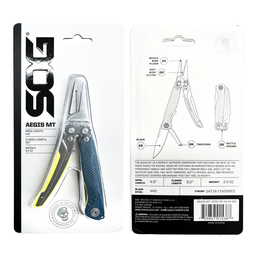 SOG Mini Tactical Multitool Pliers With Knife And Wire Cutters