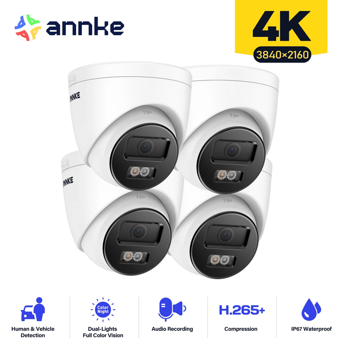 Annke 4K 8MP Smart Dual Light Bullet POE Security Camera
