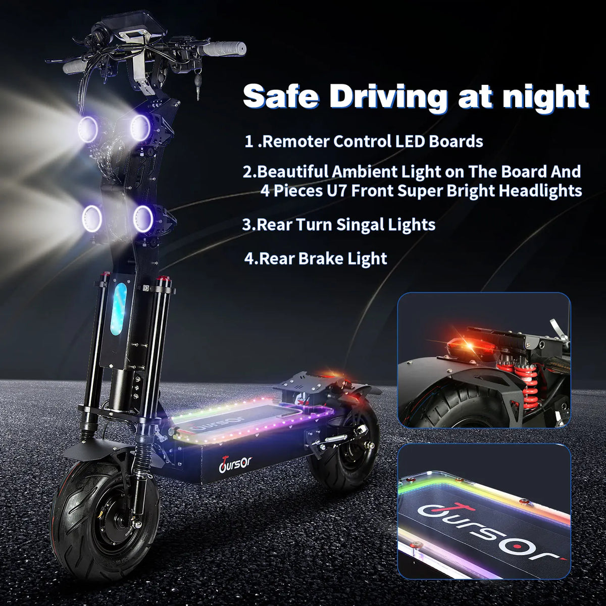 TOURSOR 10000W 13" Electric Scooter with Seat for Adult 72V 60V Oil Braking System Dual Motor 100KM/H Max Speed 130 KM Max Range