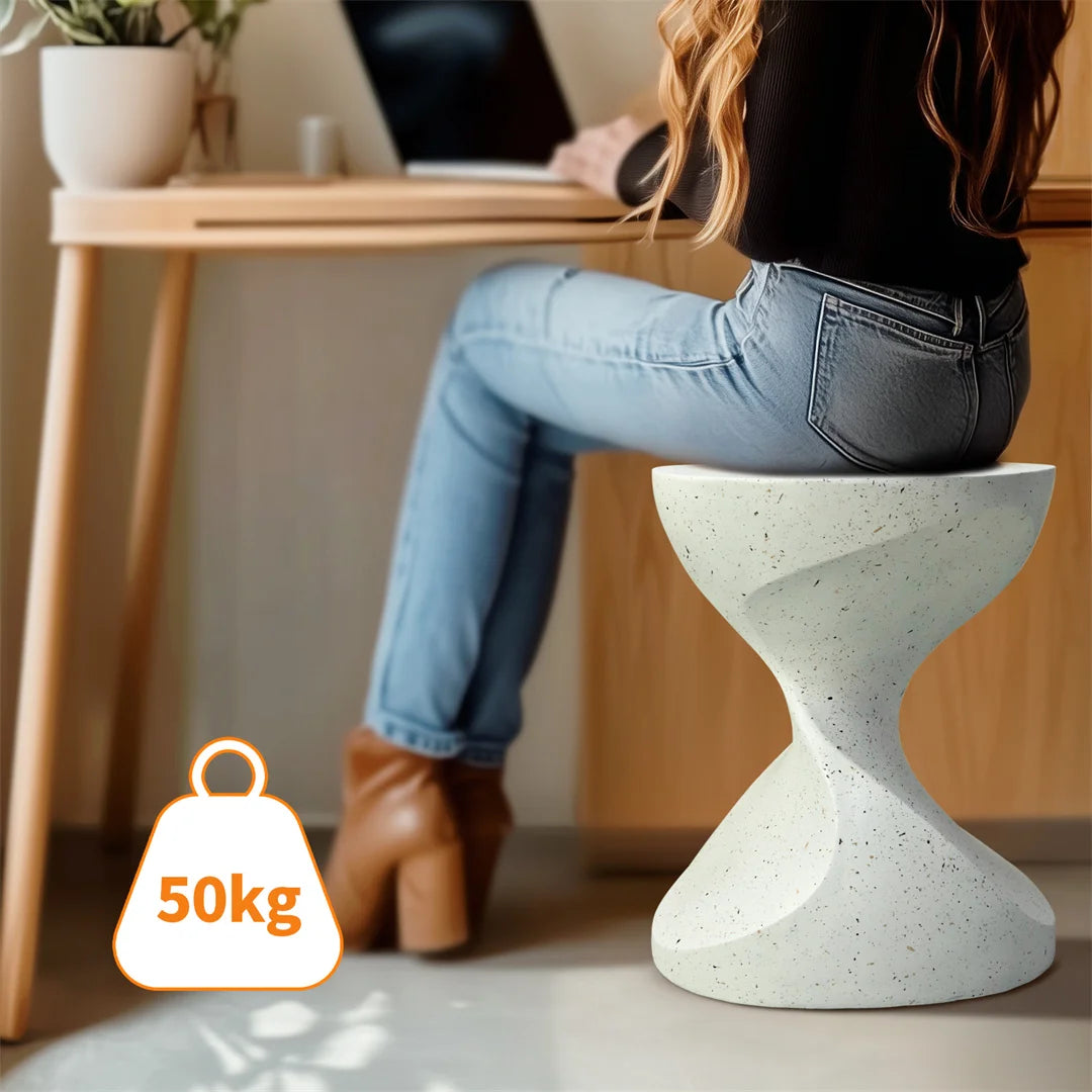 Lightweight Concrete Modern Side Table for Living Room and Patio