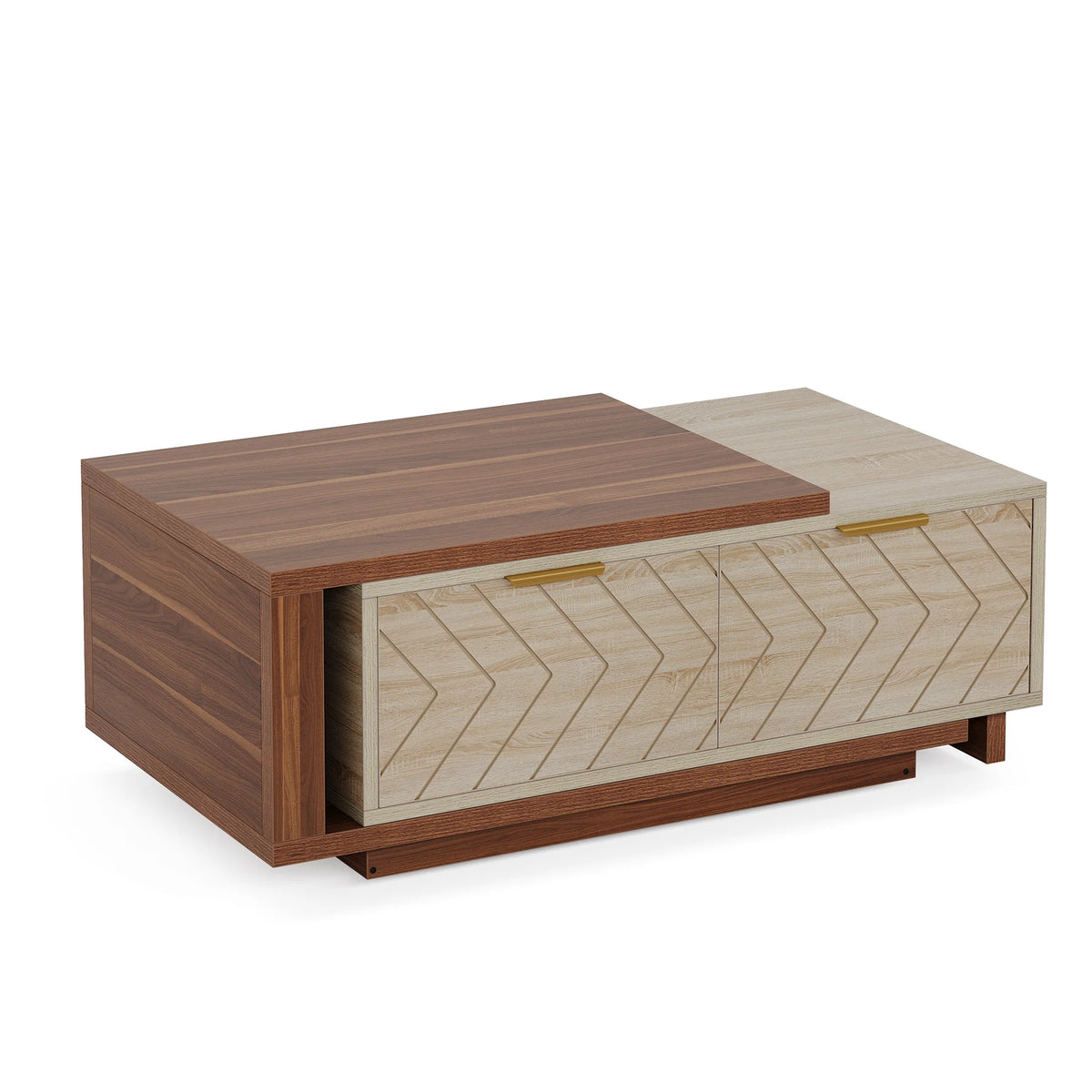 Tribesigns Extendable Coffee Table With Reversible Top And Storage Drawers