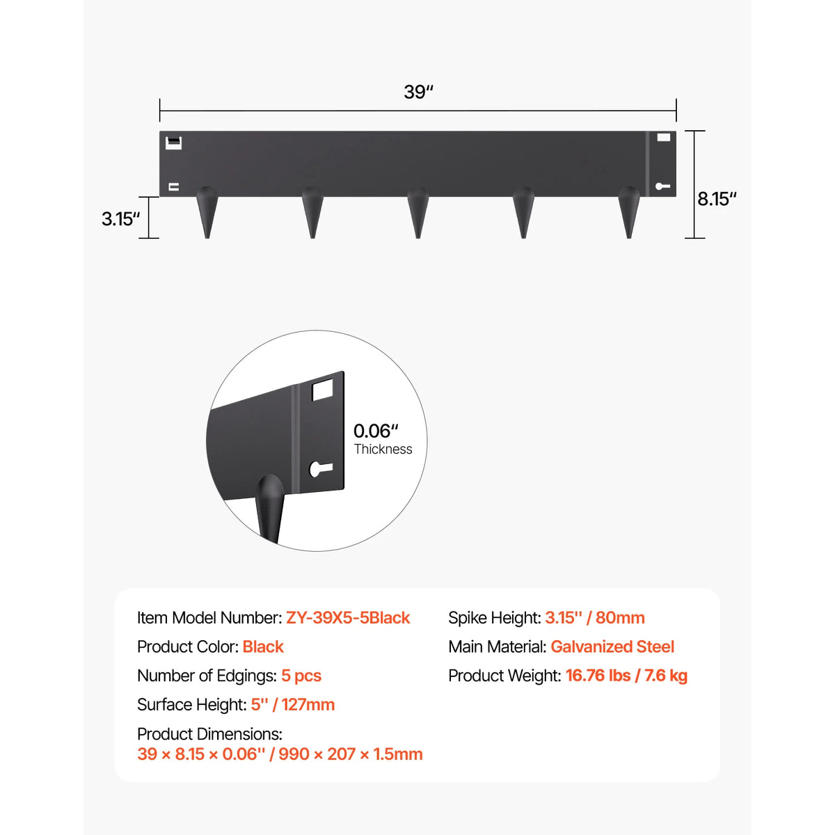 VEVOR Steel Landscape Edging Rust-Resistant Metal Landscape Edging Bendable Garden Edging Border Flower Bed Yard Pathway Divider