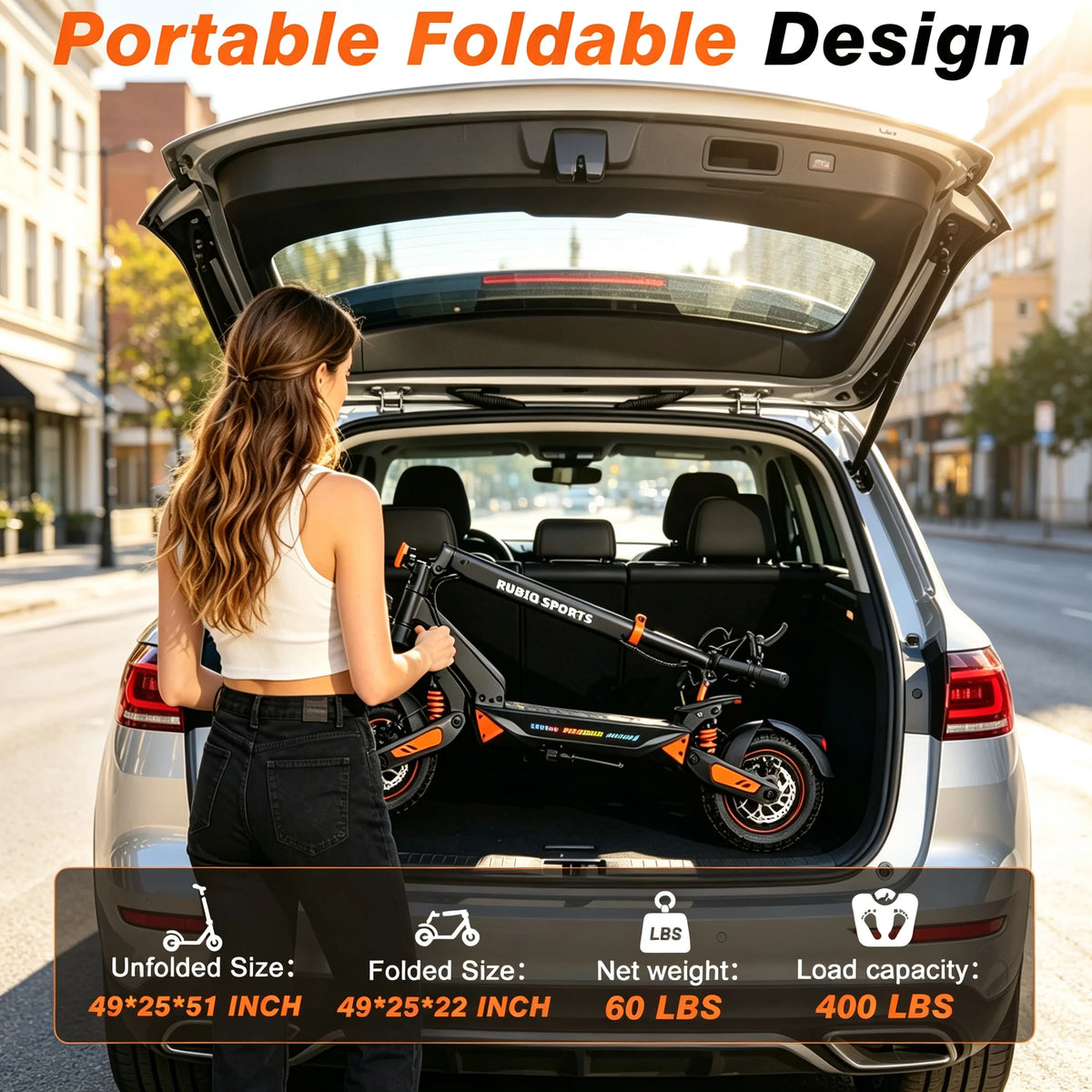 Electric Scooter with Seat for Adults, 2400W Motor, 52V 20.8Ah Battery, 11-inch Tires, Hydraulic Disc Brakes, Foldable E Scooter, 180kg Max Load